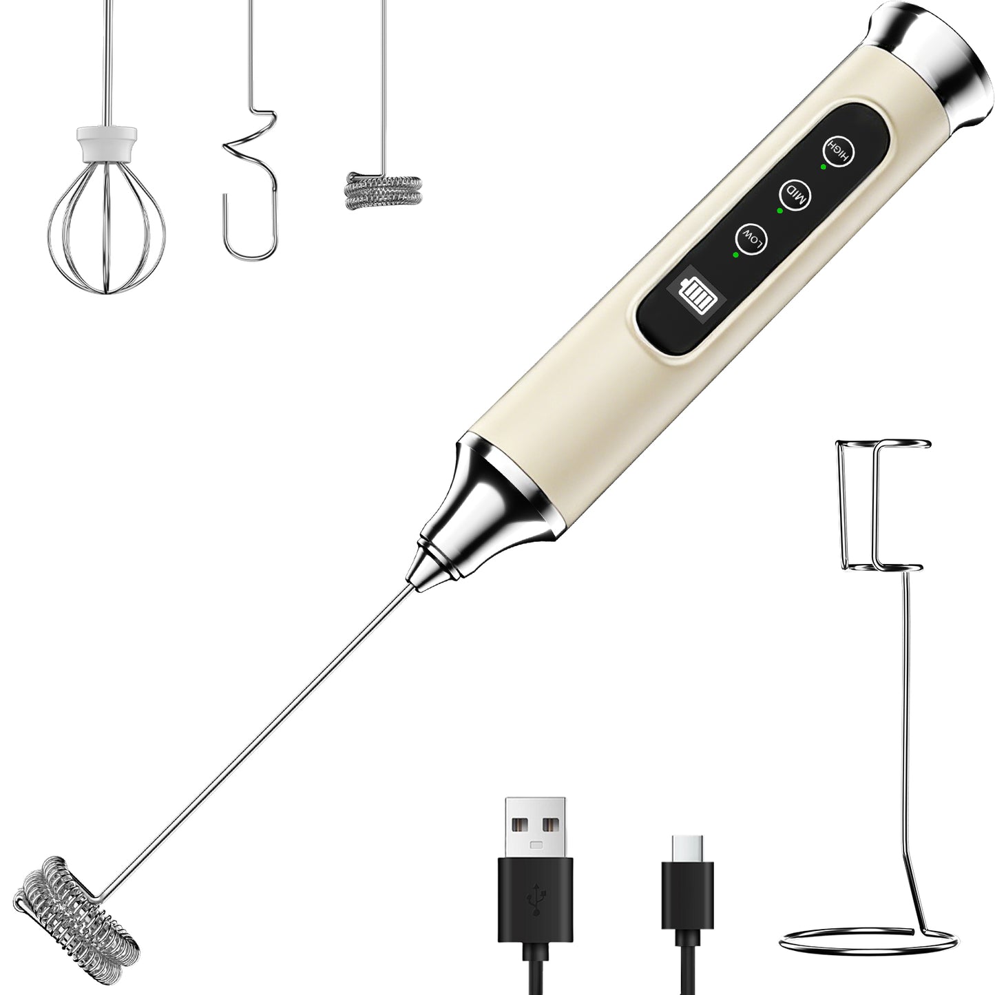 Colarlemo×YUSWKO IPX6 Waterproofing Rechargeable Milk Frother