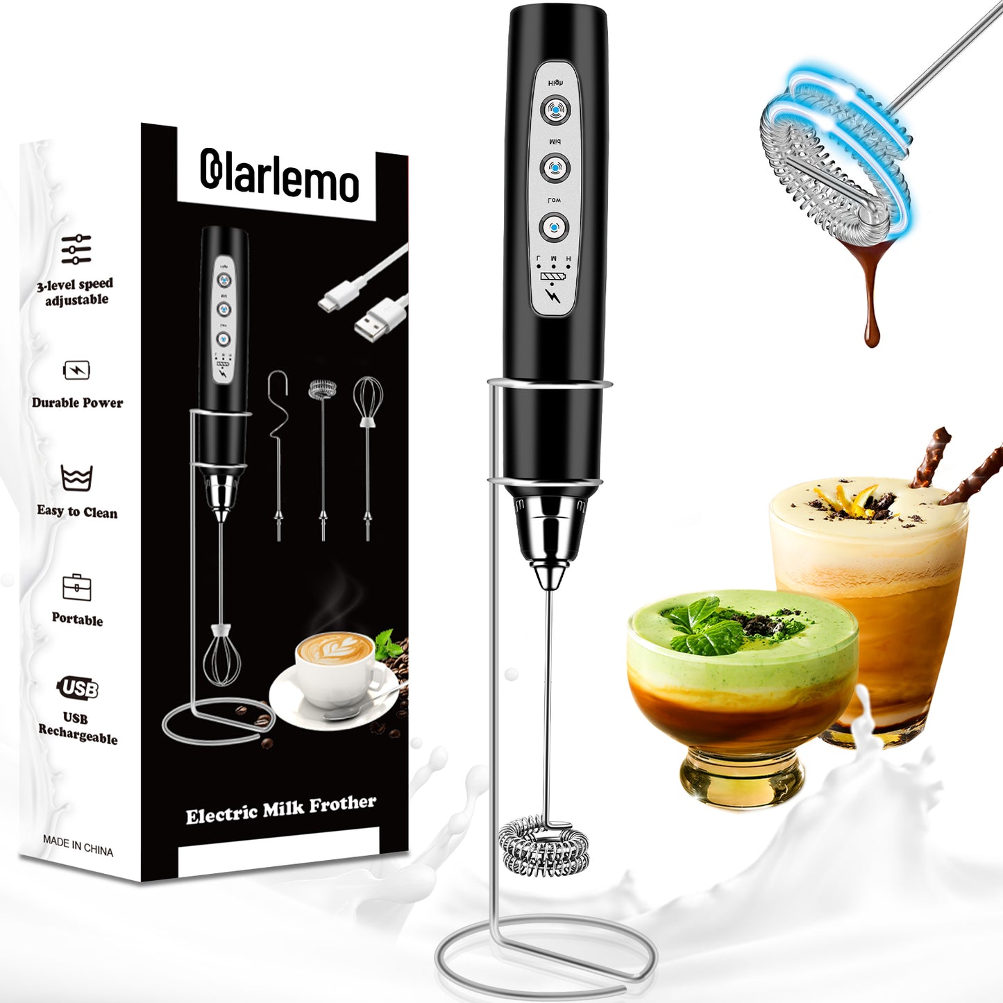 Colarlemo Handheld Rechargeable Milk Frother
