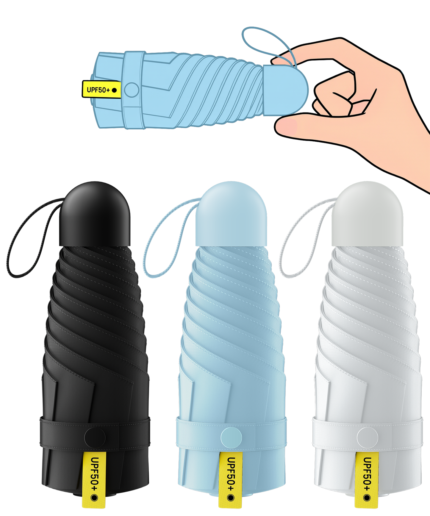 Colarlemo× LMUGOOS 3 Pack Travel Mini Umbrella