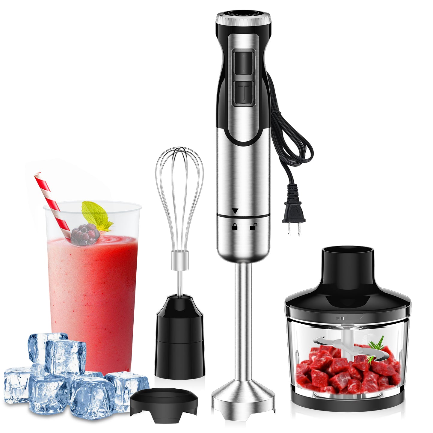 Colarlemo 1800W Immersion Blender Handheld 4-in-1