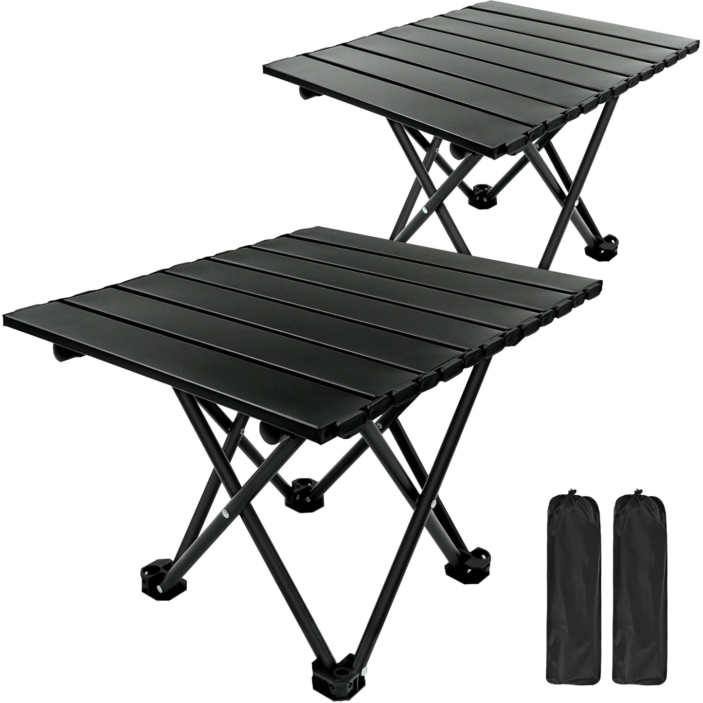 Colarlemo× Hediya 2 Pack Portable Camping Table (Black-S)