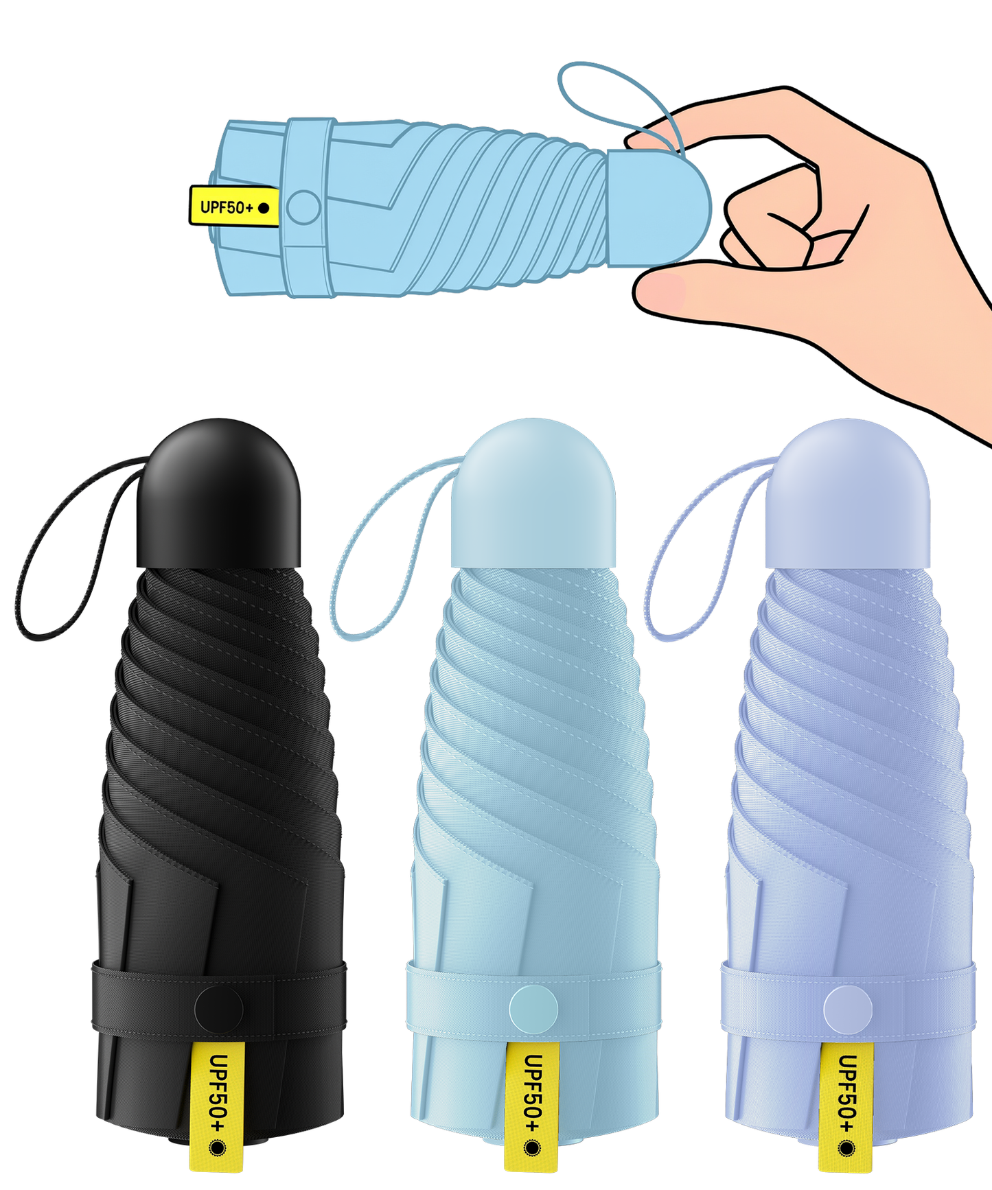 Colarlemo× LMUGOOS 3 Pack Travel Mini Umbrella