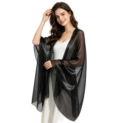 Colarlemo× BSRGMS 2pcs Pearlescent Chiffon Shawls and Wraps