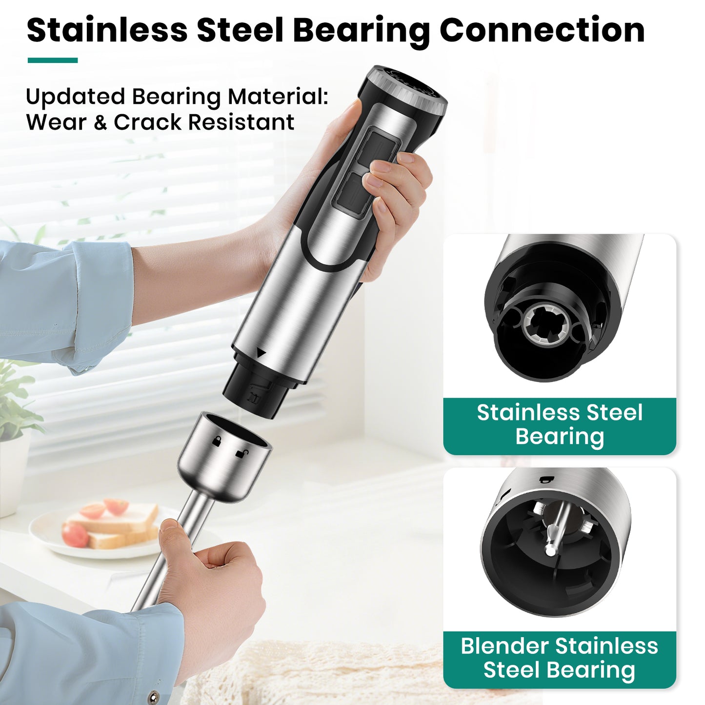 Colarlemo 1800W Immersion Blender Handheld 4-in-1