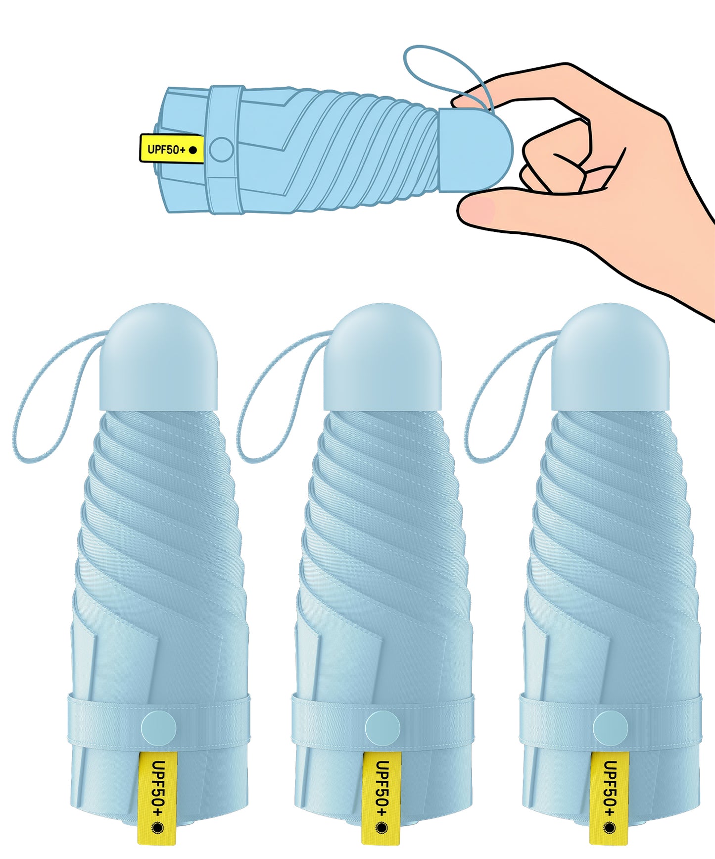 Colarlemo× LMUGOOS 3 Pack Travel Mini Umbrella