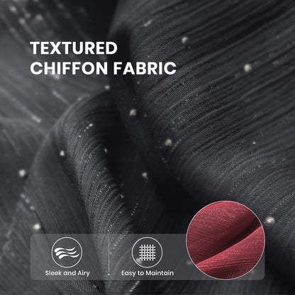Colarlemo× BSRGMS 2pcs Chiffon Shawls and Wraps –  1 Shimmering Red/ Champagne/ White/ Silver/ Pink + 1 Rhinestone Black