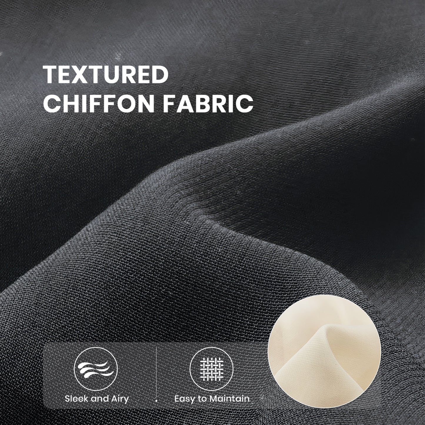 Colarlemo× BSRGMS 2pcs Chiffon Shawls and Wraps – 1 Champagne/ Silver/ White/ Red + 1 Black