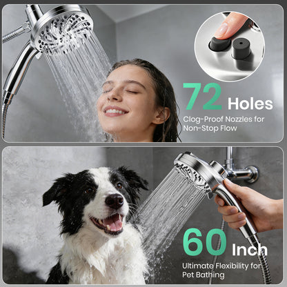 Colarlemo× Cooenia Magnetic Handheld Shower Head Set with 8 Spray Modes & 2 Cleaning Modes