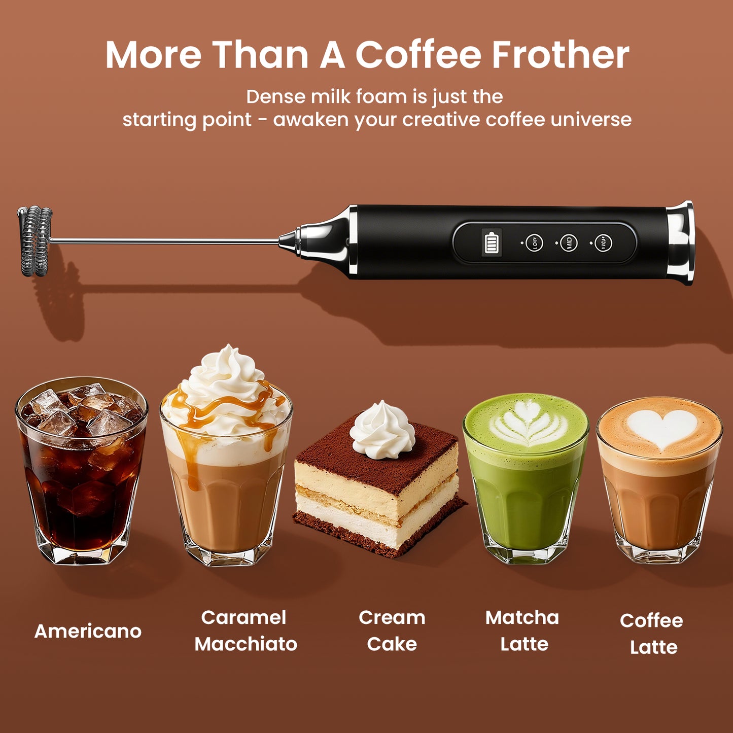 Colarlemo×YUSWKO IPX6 Waterproofing Rechargeable Milk Frother