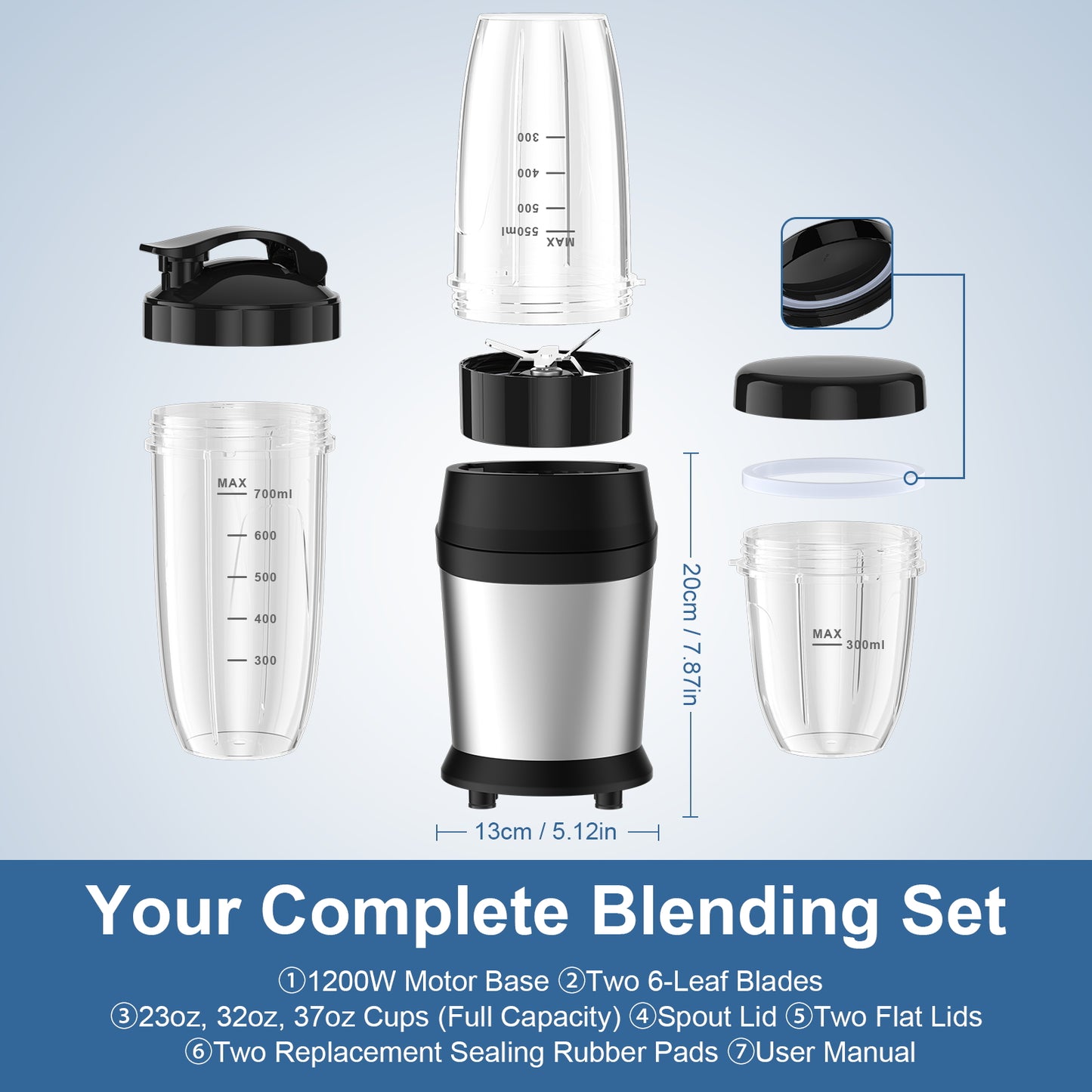Colarlemo 1200W Smoothie Blender Maker