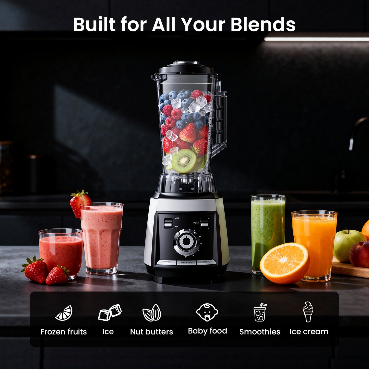 Colarlemo 1800W Smoothie Blender for Kitchen