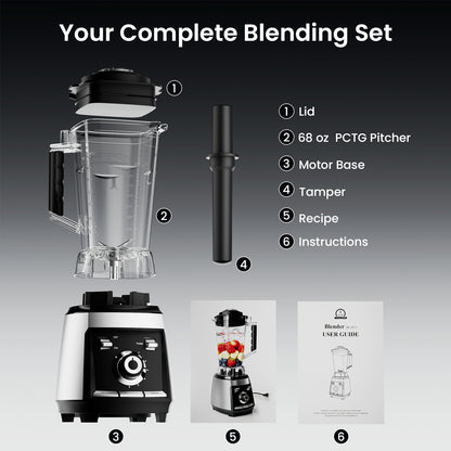 Colarlemo 1800W Smoothie Blender for Kitchen