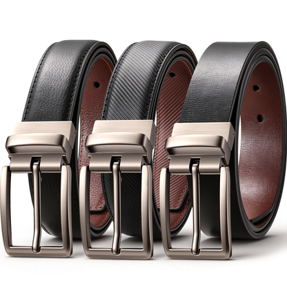 Colarlemo× LMUGOOS 3 Pack Men's Reversible Genuine Leather Belt
