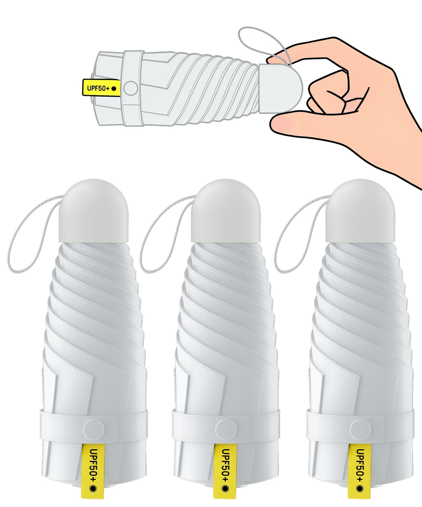 Colarlemo× LMUGOOS 3 Pack Travel Mini Umbrella